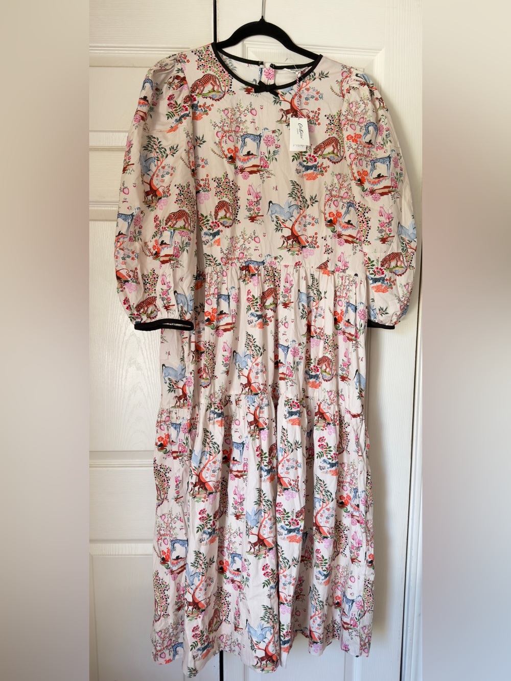 Beautiful‎ Cath Kidston Cream Dress with Pink, Blue & Orange Animal Print